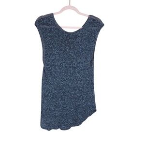 Eileen Fisher Silk Blend Marled Knit Sleeveless Tunic Top Blue XL SSFCD